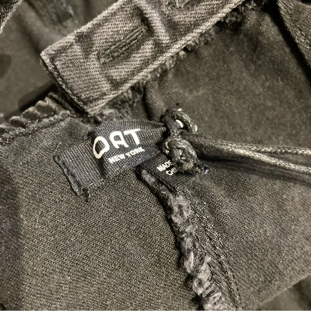 Oat New York Black Denim Bustier Crop Top Small